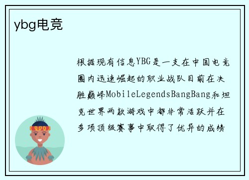 ybg电竞